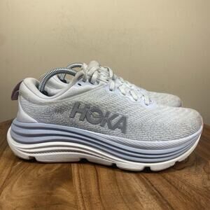 Hoka OneOne Gaviota 5 Sea Ice Pink Twighlight Womens Gray Size 6.5 Running Shoes